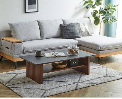 テーブル センターテーブル セラミック 幅120cm ローテーブル 120×60cm 棚付き 収納付き ジャパンディ モダンデザイン 石目調 大理石風 おしゃれ 傷に強い 熱に強い モダン ホテル 北欧 縦格子(代引不可)