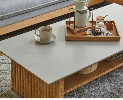 テーブル センターテーブル セラミック 幅120cm ローテーブル 120×60cm 棚付き 収納付き ジャパンディ モダンデザイン 石目調 大理石風 おしゃれ 傷に強い 熱に強い モダン ホテル 北欧 縦格子(代引不可)