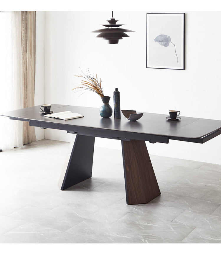 ダイニングテーブル 伸縮 160~220cm 4人掛け 6人掛け ダイニング テーブル おしゃれ 木製 伸長式テーブル セラミックテーブル 伸長式ダイニングテーブル ウォールナット オーク 北欧(代引不可)