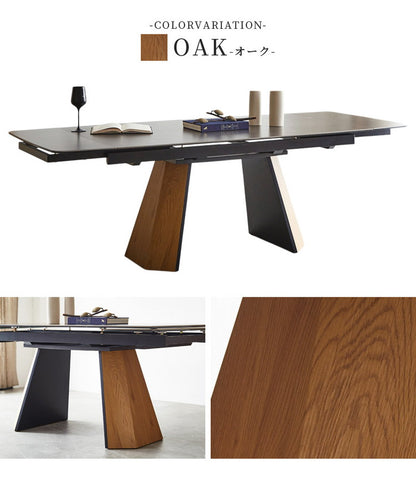 ダイニングテーブル 伸縮 160~220cm 4人掛け 6人掛け ダイニング テーブル おしゃれ 木製 伸長式テーブル セラミックテーブル 伸長式ダイニングテーブル ウォールナット オーク 北欧(代引不可)