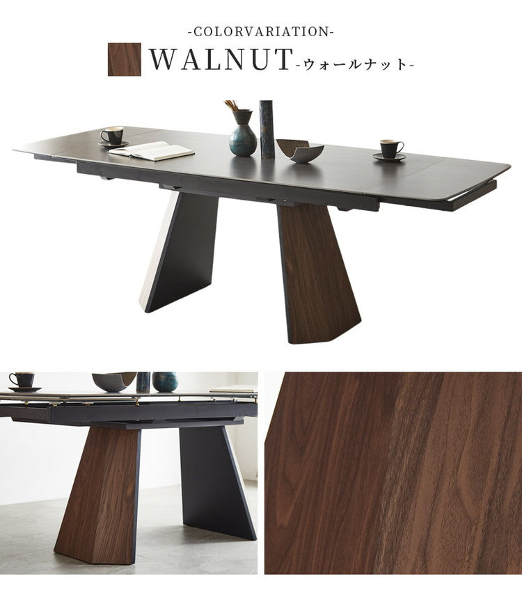 ダイニングテーブル 伸縮 160~220cm 4人掛け 6人掛け ダイニング テーブル おしゃれ 木製 伸長式テーブル セラミックテーブル 伸長式ダイニングテーブル ウォールナット オーク 北欧(代引不可)