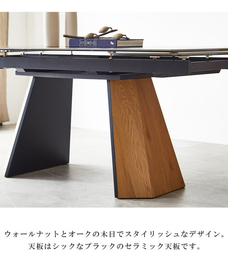 ダイニングテーブル 伸縮 160~220cm 4人掛け 6人掛け ダイニング テーブル おしゃれ 木製 伸長式テーブル セラミックテーブル 伸長式ダイニングテーブル ウォールナット オーク 北欧(代引不可)