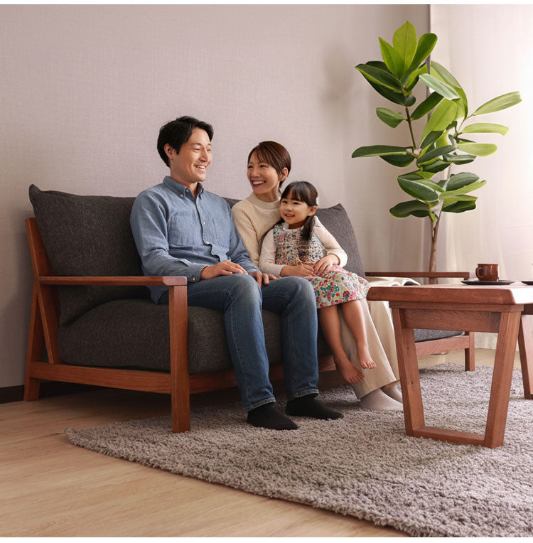 ソファ 3人掛け 幅188cm 木製 レッドオーク 天然木 フレームソファ ウッドフレームソファ ローソファ 3P 三人掛け クッションソファ ポケットコイル 体圧分散 斜め傾斜 北欧 おしゃれ モダン(代引不可)