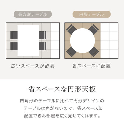 円形ダイニングテーブル 120cm オーク突板 天然木 メラミン シングル脚 リビングテーブル 円形テーブル 食卓 円卓 ダイニング おしゃれ 重厚感 丸テーブル 2人掛け 4人掛け テーブル(代引不可)