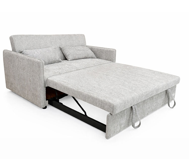 ソファベッド 収納ソファ 幅139cm 完成品 2人掛け 引き出し付き 伸長式 3WAY ソファ ベッド カウチソファ ウレタン シリコンフィル クッション2個付き ローソファ 北欧 おしゃれ モダン(代引不可)