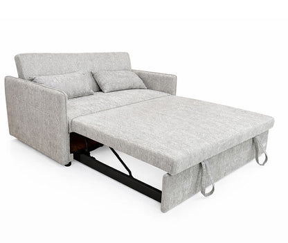 ソファベッド 収納ソファ 幅139cm 完成品 2人掛け 引き出し付き 伸長式 3WAY ソファ ベッド カウチソファ ウレタン シリコンフィル クッション2個付き ローソファ 北欧 おしゃれ モダン(代引不可)