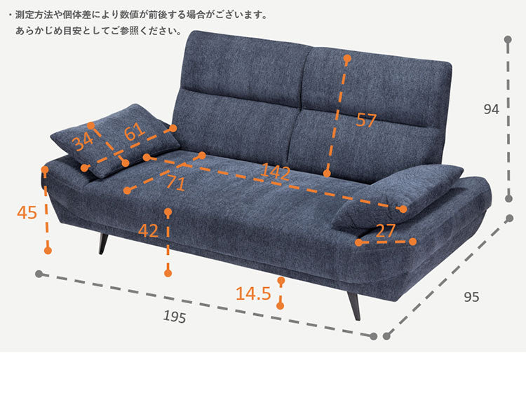 ソファー 3人掛け ハイバック 幅195cm 開梱設置無料 クッション2個付き ファブリック Sバネ ウレタン 3人掛けソファ 三人掛け ローソファー 北欧 おしゃれ モダン グレー ベージュ ブルー グリーン(代引不可)